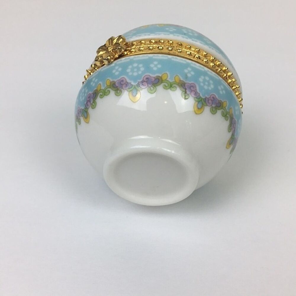 Vintage Trinket Jewelry Gift Box Round Floral Cottagecore Romantic Grandmother - Picture 6 of 8